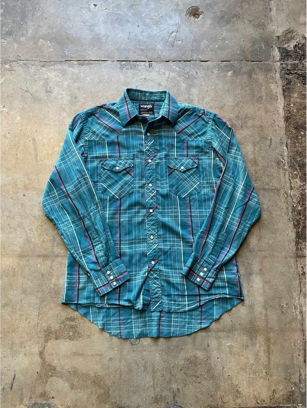 Vintage 90's Wrangler Multicolor Plaid Pearl Snap Large Mens Western Shirt